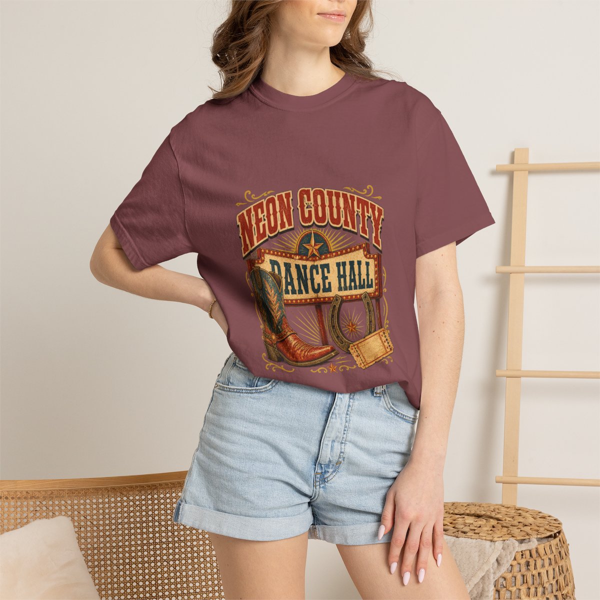 Neon County Dance Hall Tee lifestyle mockup