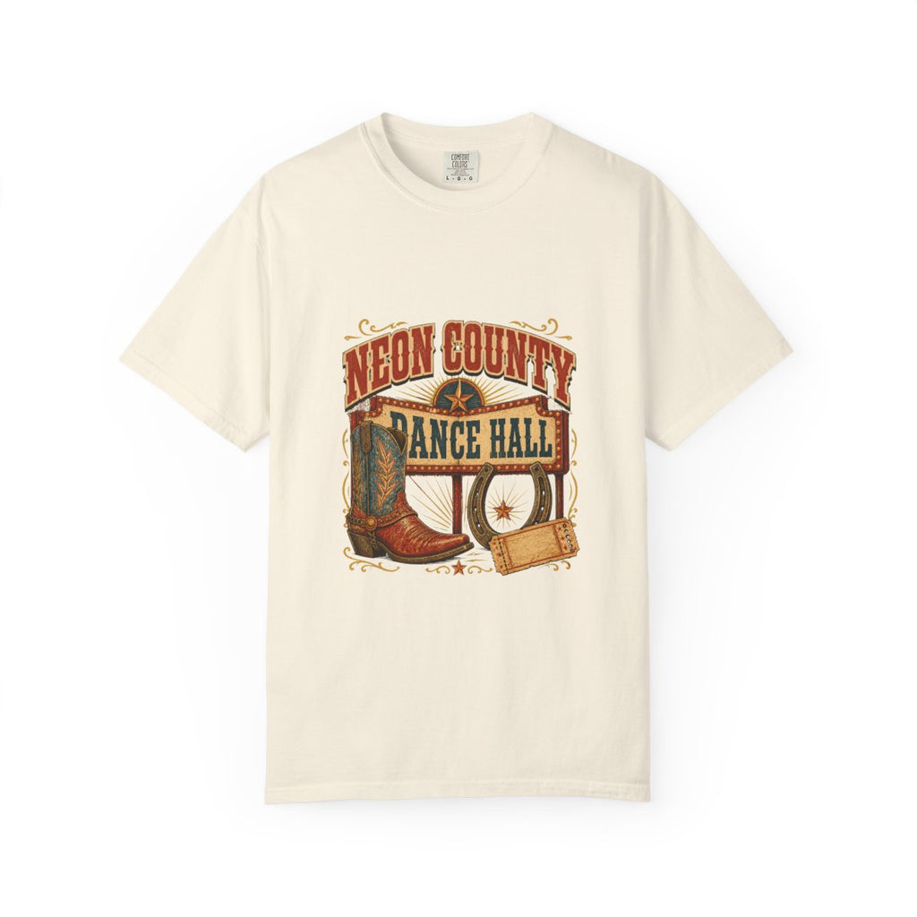 Neon County Dance Hall Tee flat front in Ivory