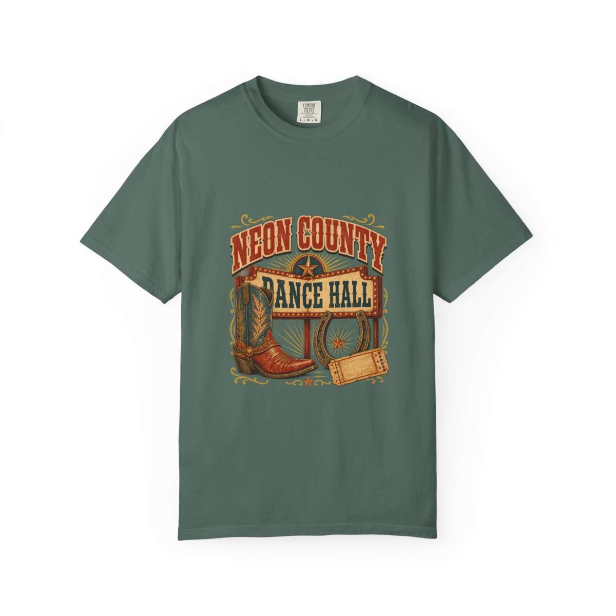 Neon County Dance Hall Tee in Blue Spruce