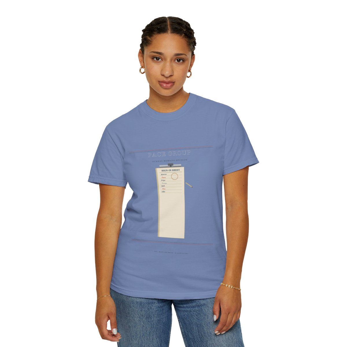 Pace Group: Whoever Shows Up Tee - Washed Denim