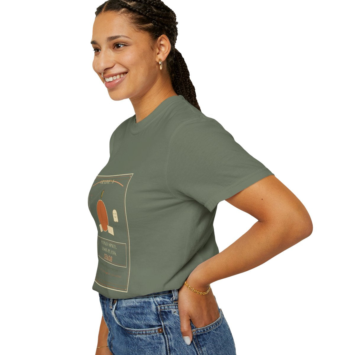Pumpkin Spice, Lesson Plans, Chaos Tee - Moss