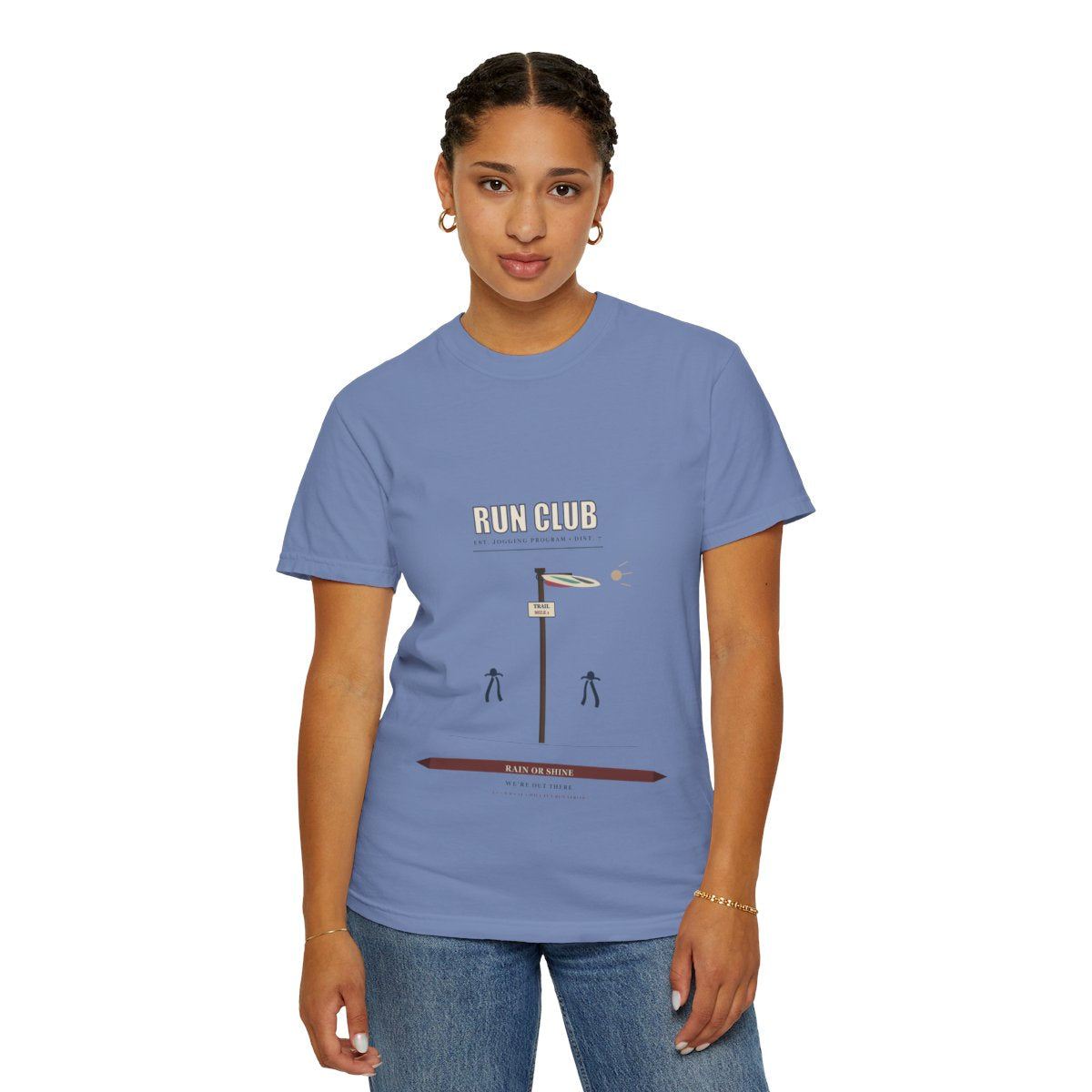 Rain Or Shine, We're Out There Tee - Washed Denim