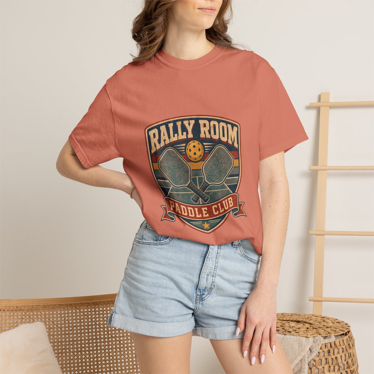 Rally Room Paddle Club Tee lifestyle mockup
