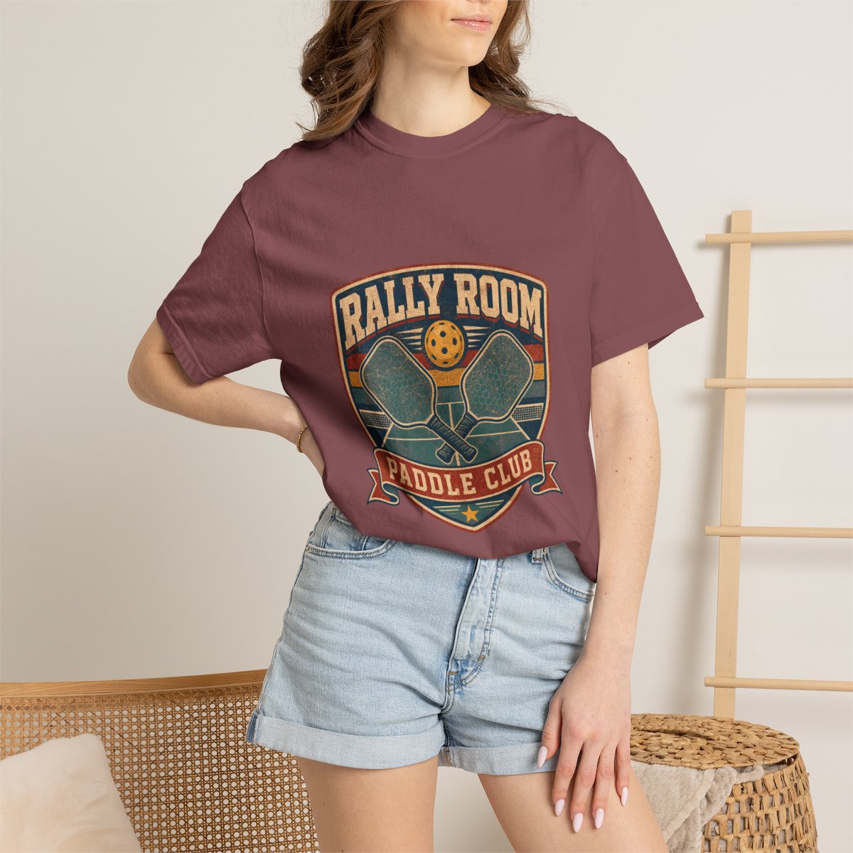 Rally Room Paddle Club Tee lifestyle mockup