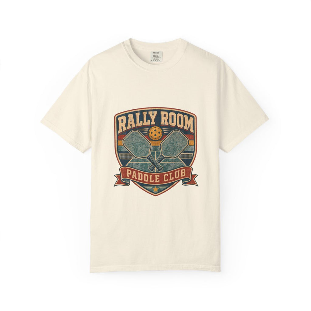 Rally Room Paddle Club Tee flat front in Ivory