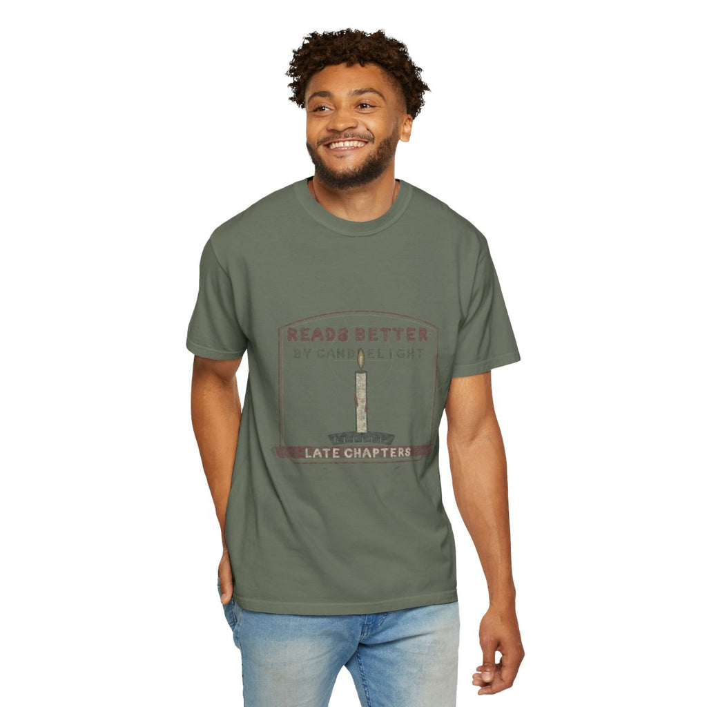 Reads Better By Candlelight Tee - Moss