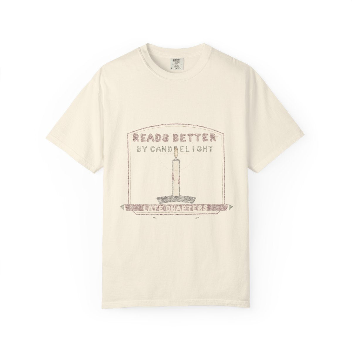 Reads Better By Candlelight Tee flat front in Ivory