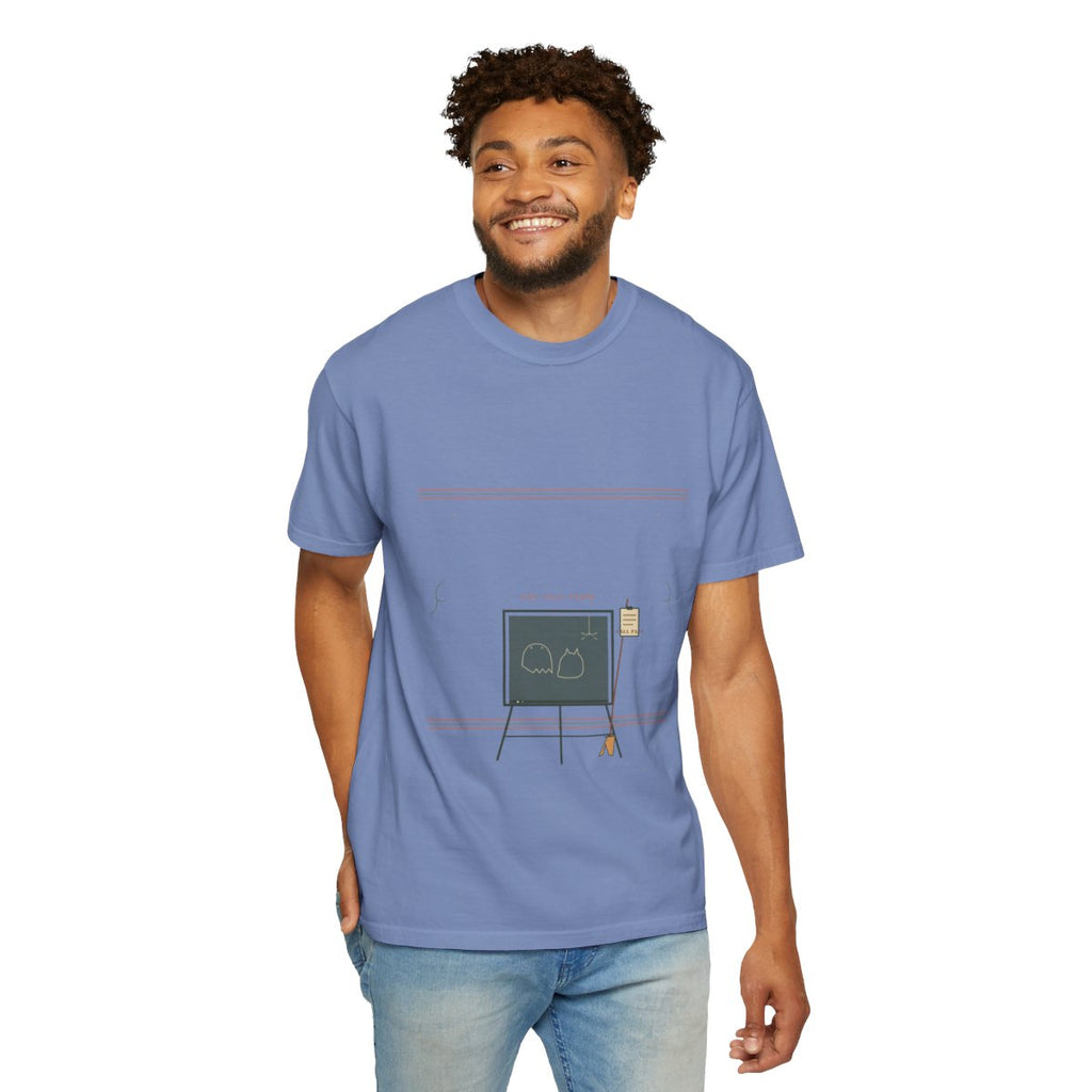 Recess Duty, Broomstick Required Tee - Washed Denim