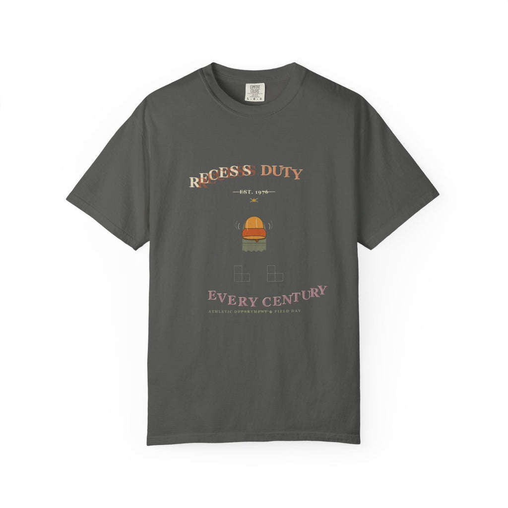 Recess Duty, Every Century Tee flat front in Pepper