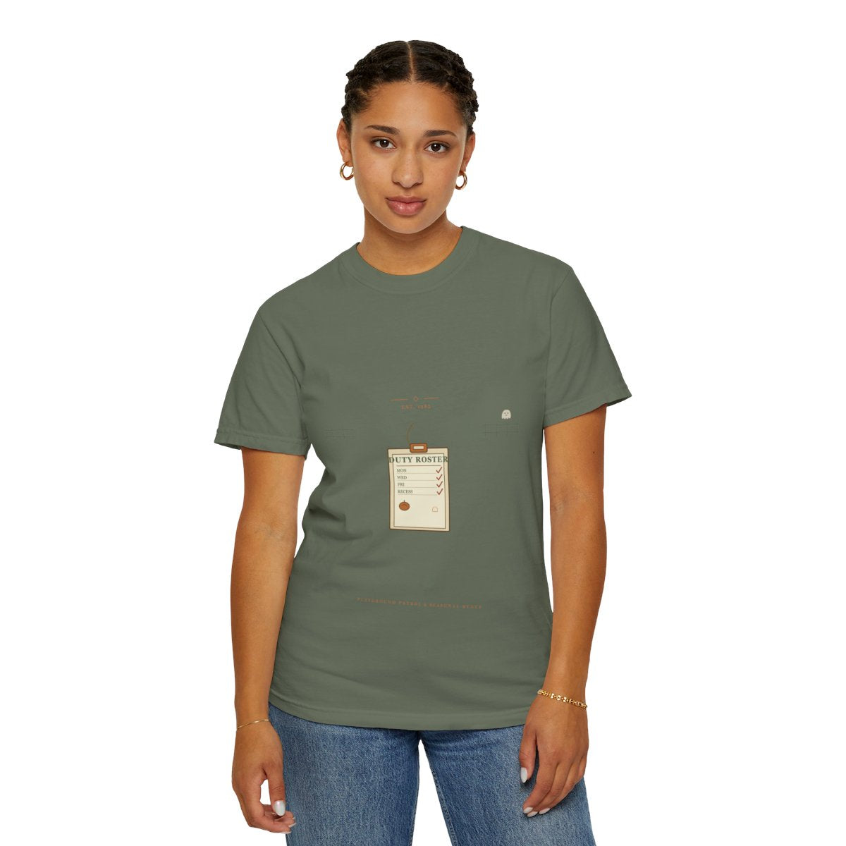 Recess Duty, Every October Tee - Moss
