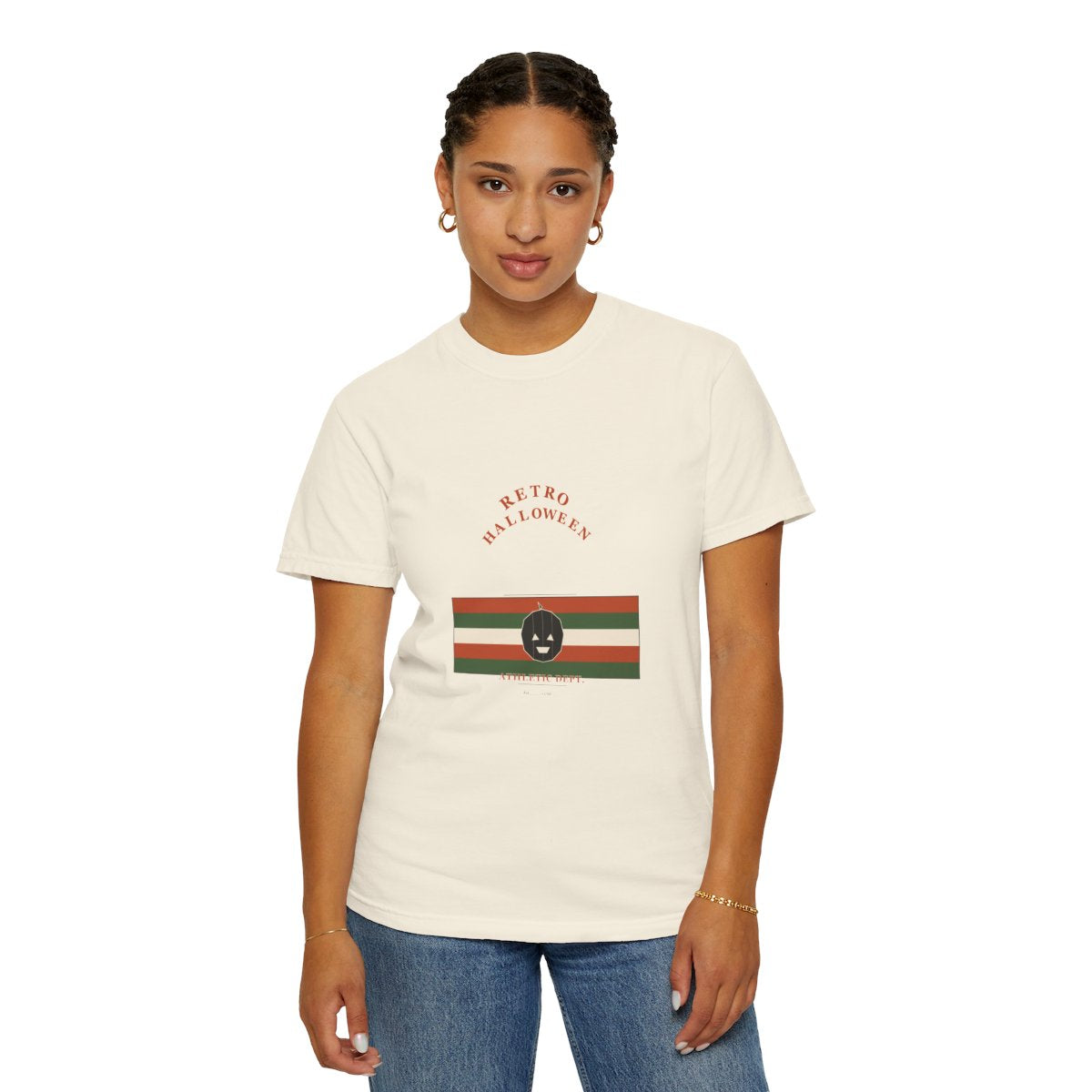Retro Athletic Dept. T-Shirt | 1970s Souvenir Tee Retro Halloween Tee | Gift for Halloween Shoppers - Ivory