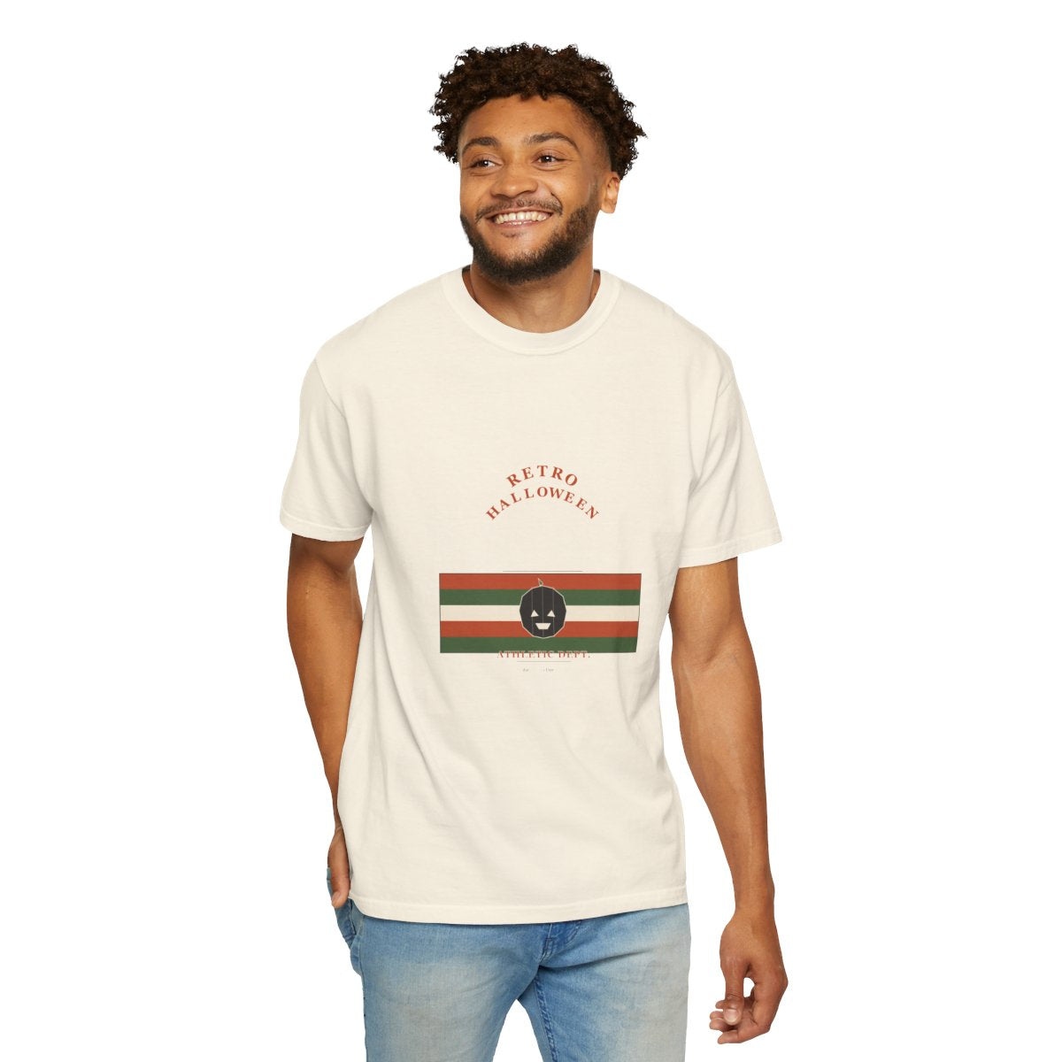 Retro Athletic Dept. T-Shirt | 1970s Souvenir Tee Retro Halloween Tee | Gift for Halloween Shoppers - Ivory