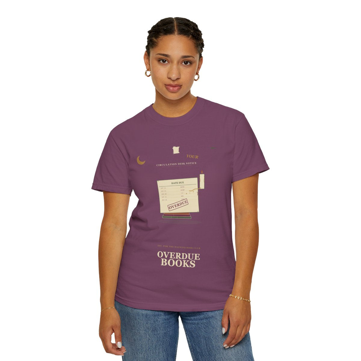 Return Your Overdue Books Tee - Berry