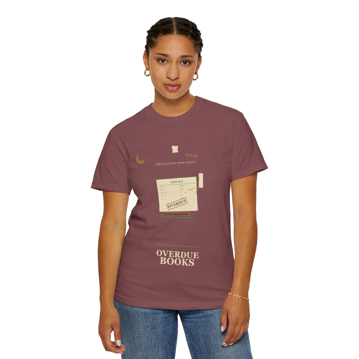 Return Your Overdue Books Tee - Brick