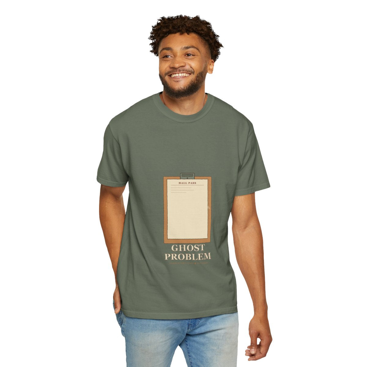 Room 12 Has A Ghost Problem Tee - Moss