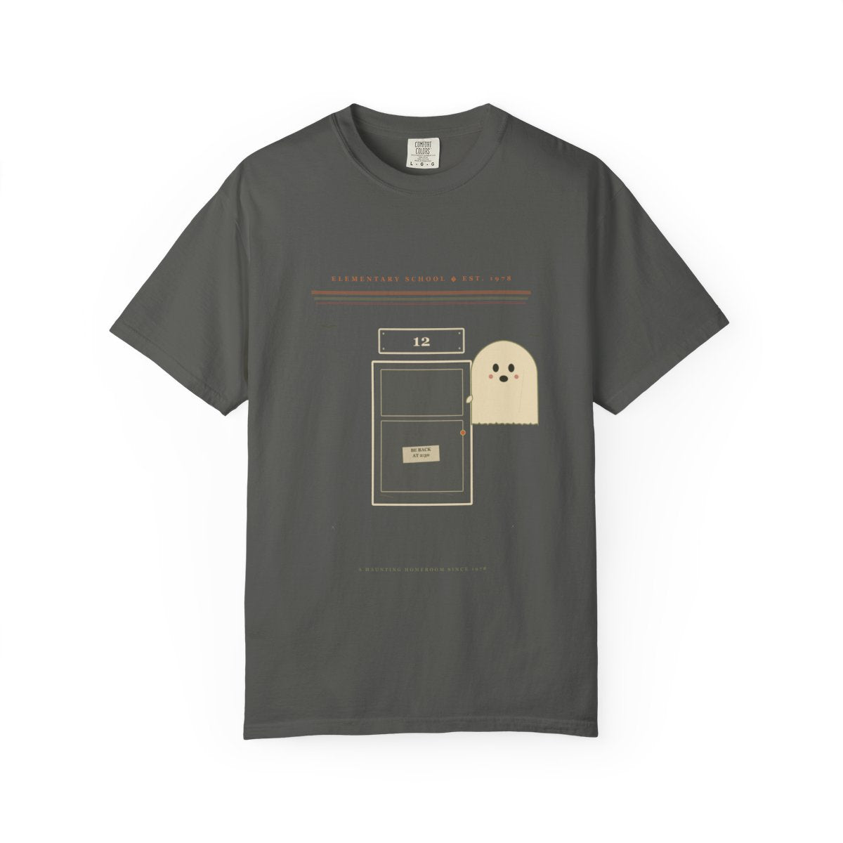 Room 12 Haunted After 2:30 Tee flat front in Pepper