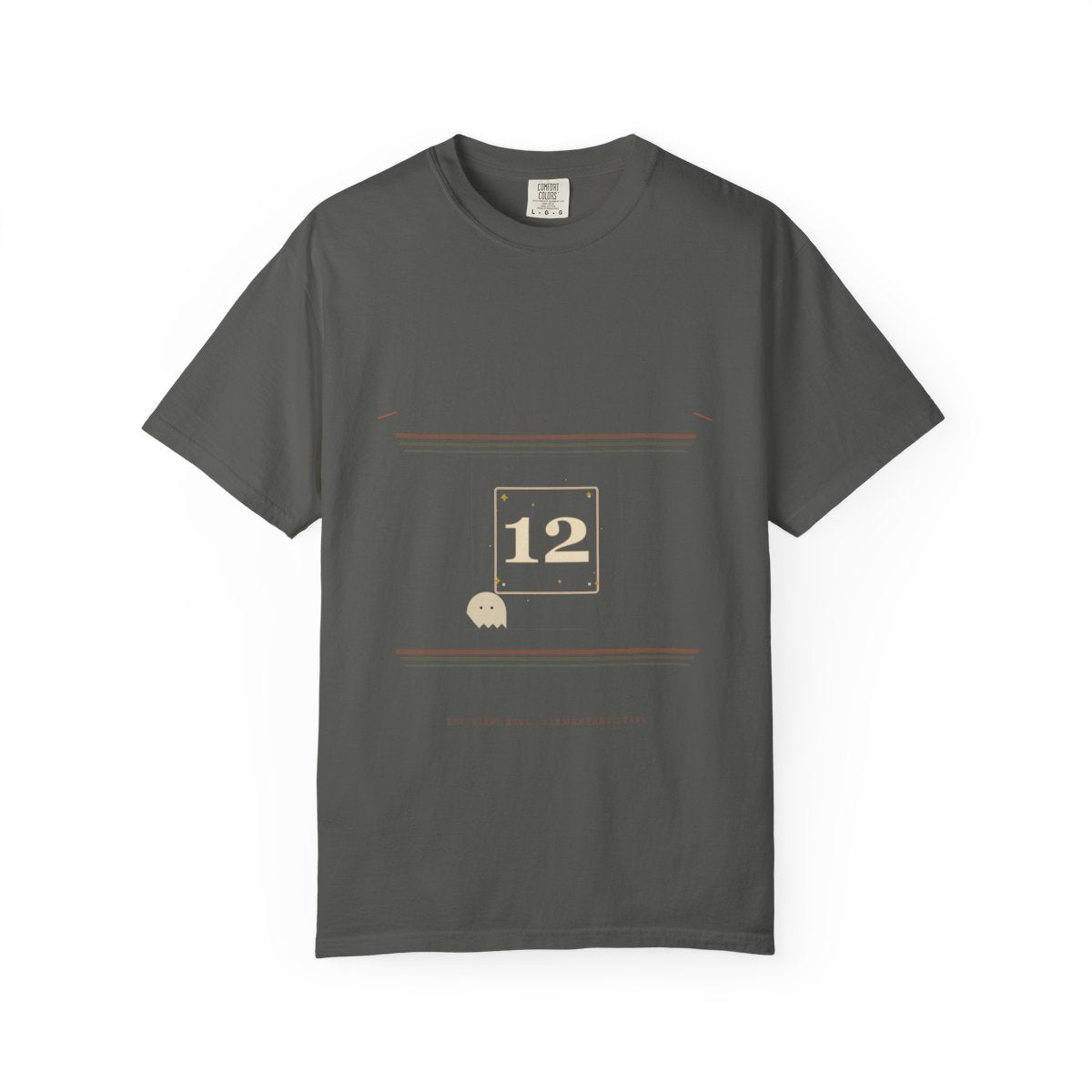 Room 12 Haunted By Glitter Tee flat front in Pepper