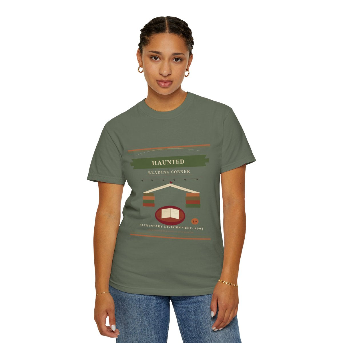 Room 12 Haunted Reading Corner Tee - Moss