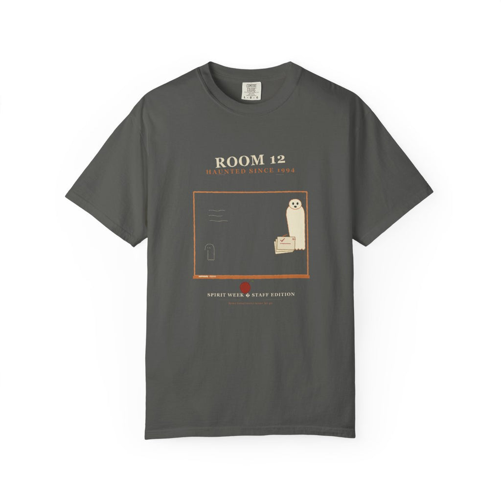 Room 12, Haunted Since 1994 Tee flat front in Pepper