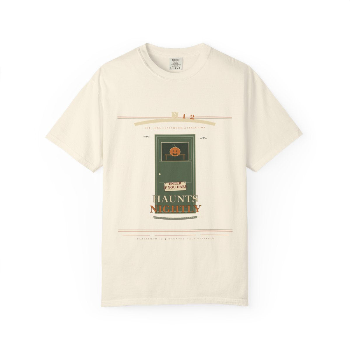 Room 12 Haunts Nightly Tee flat front in Ivory
