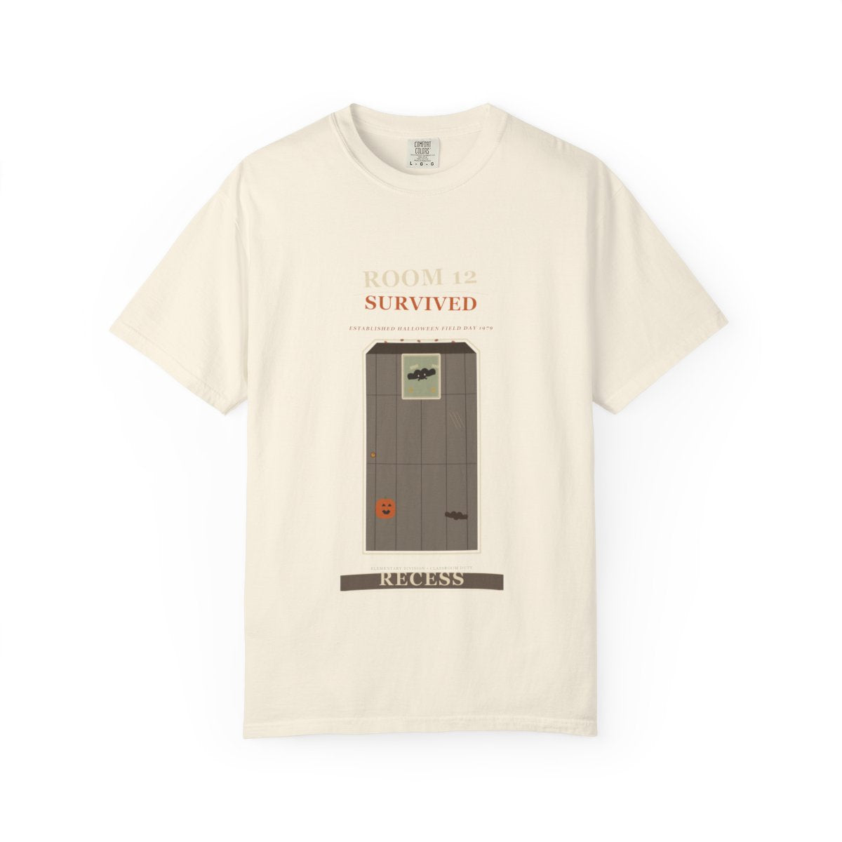 Room 12 Survived Recess Tee flat front in Ivory