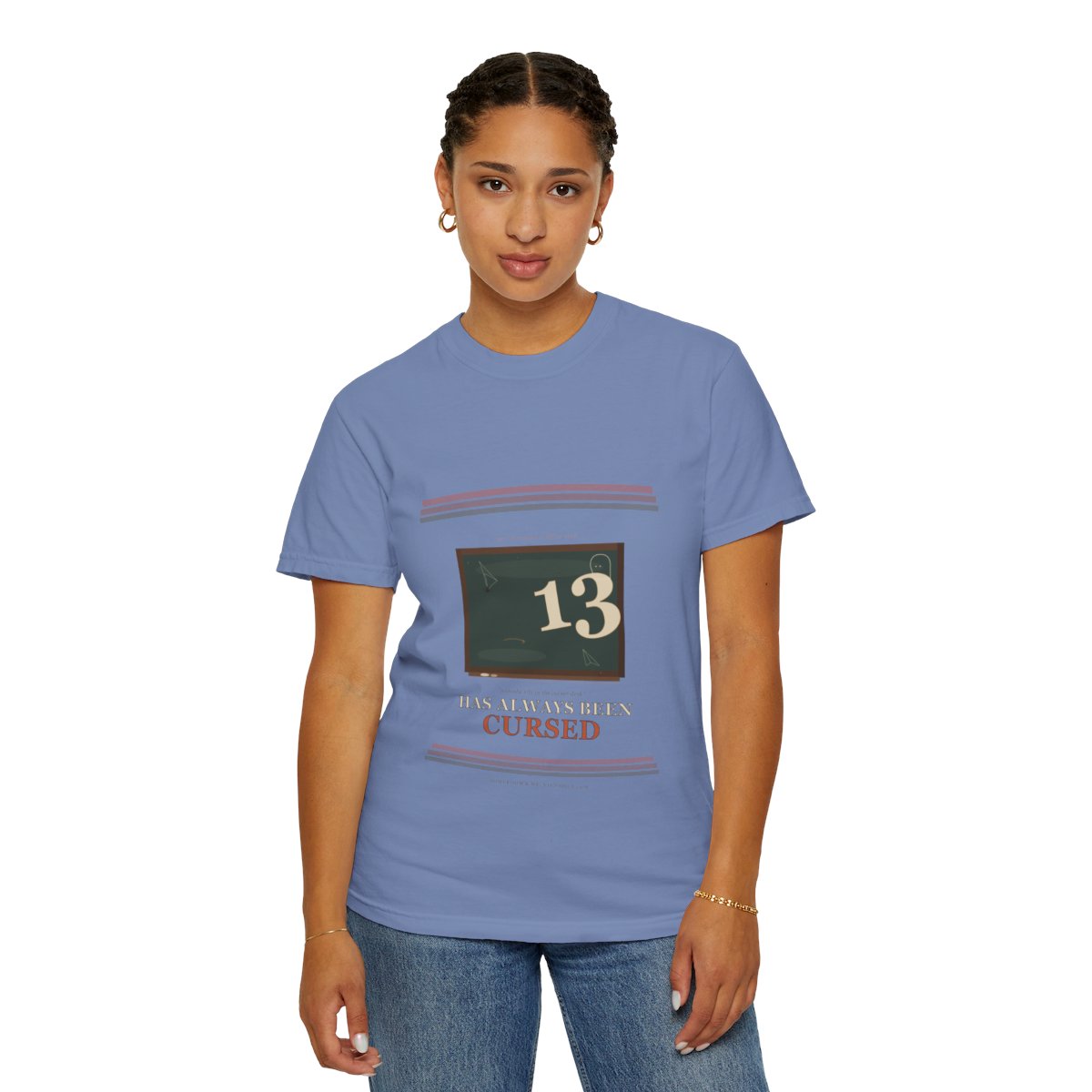 Room 13 Has Always Been Cursed Tee - Washed Denim