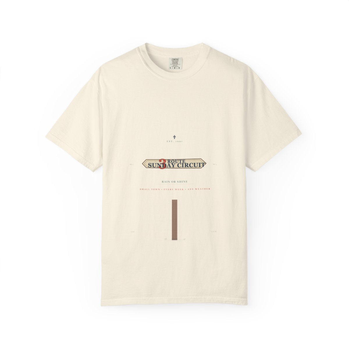 Route 3, Rain Or Shine Tee flat front in Ivory