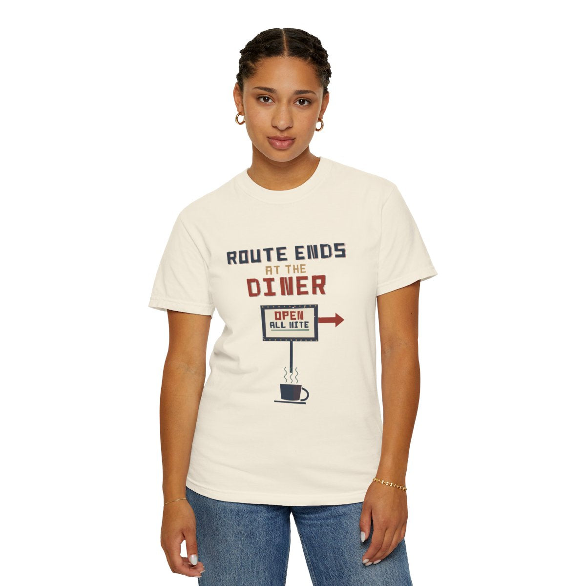 Route Ends At The Diner Tee - Ivory