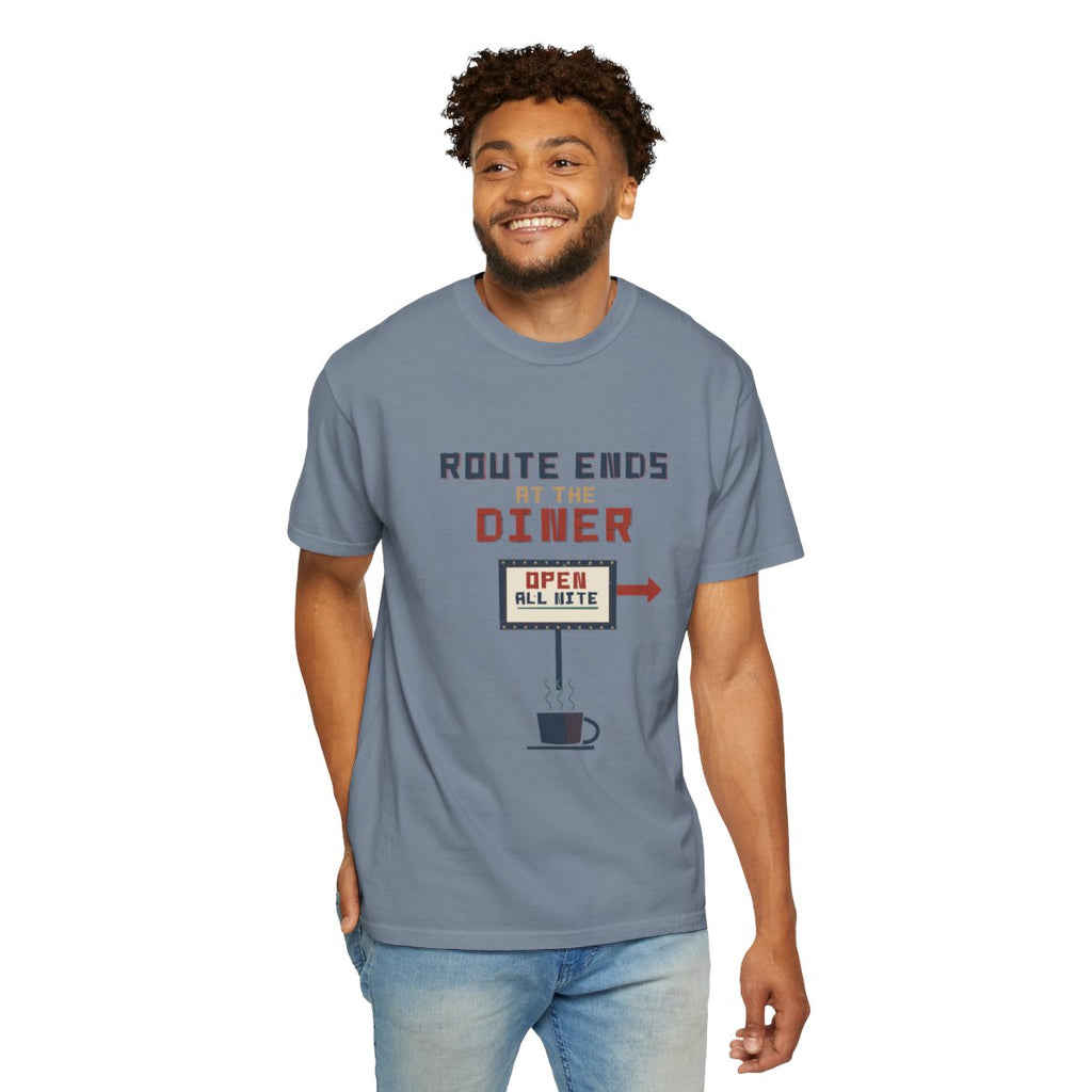 Route Ends At The Diner Tee - Blue Jean