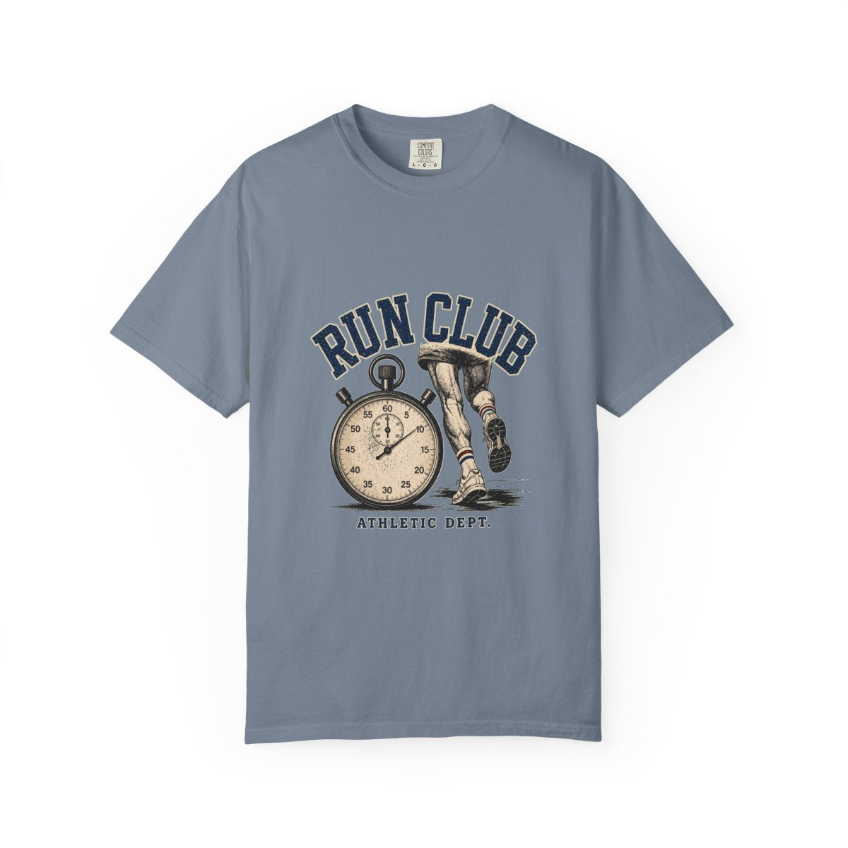Run Club Athletic Dept. Tee in Blue Jean