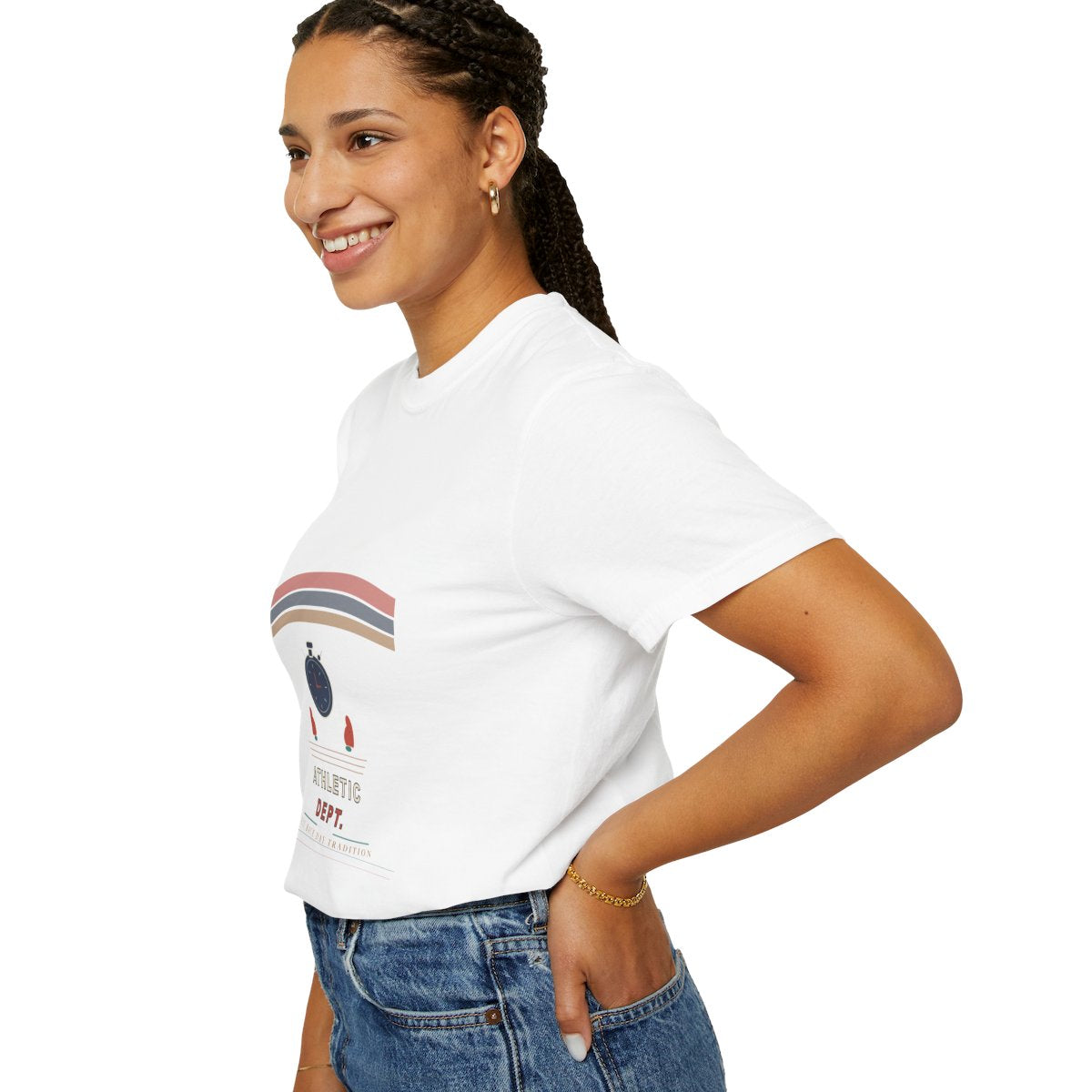 Running Club Athletic Dept. T-Shirt | 1970s Souvenir Tee Running Club Tee | Gift for Run Club Members - White