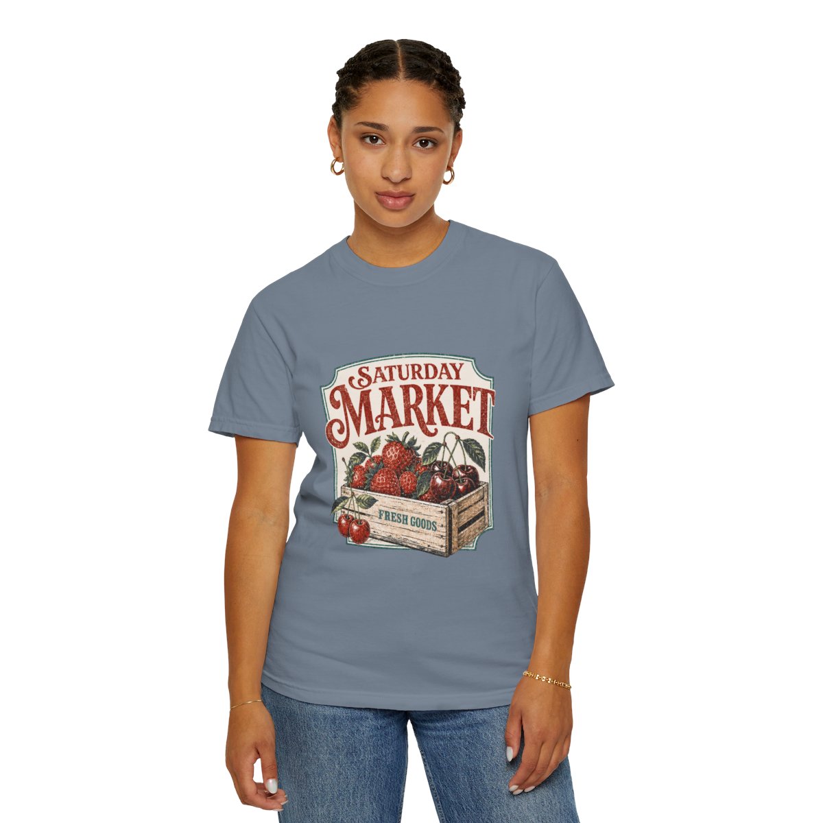 Saturday Market Tee | Vintage Farmers Market Shirt | Fruit Crate Graphic Tee