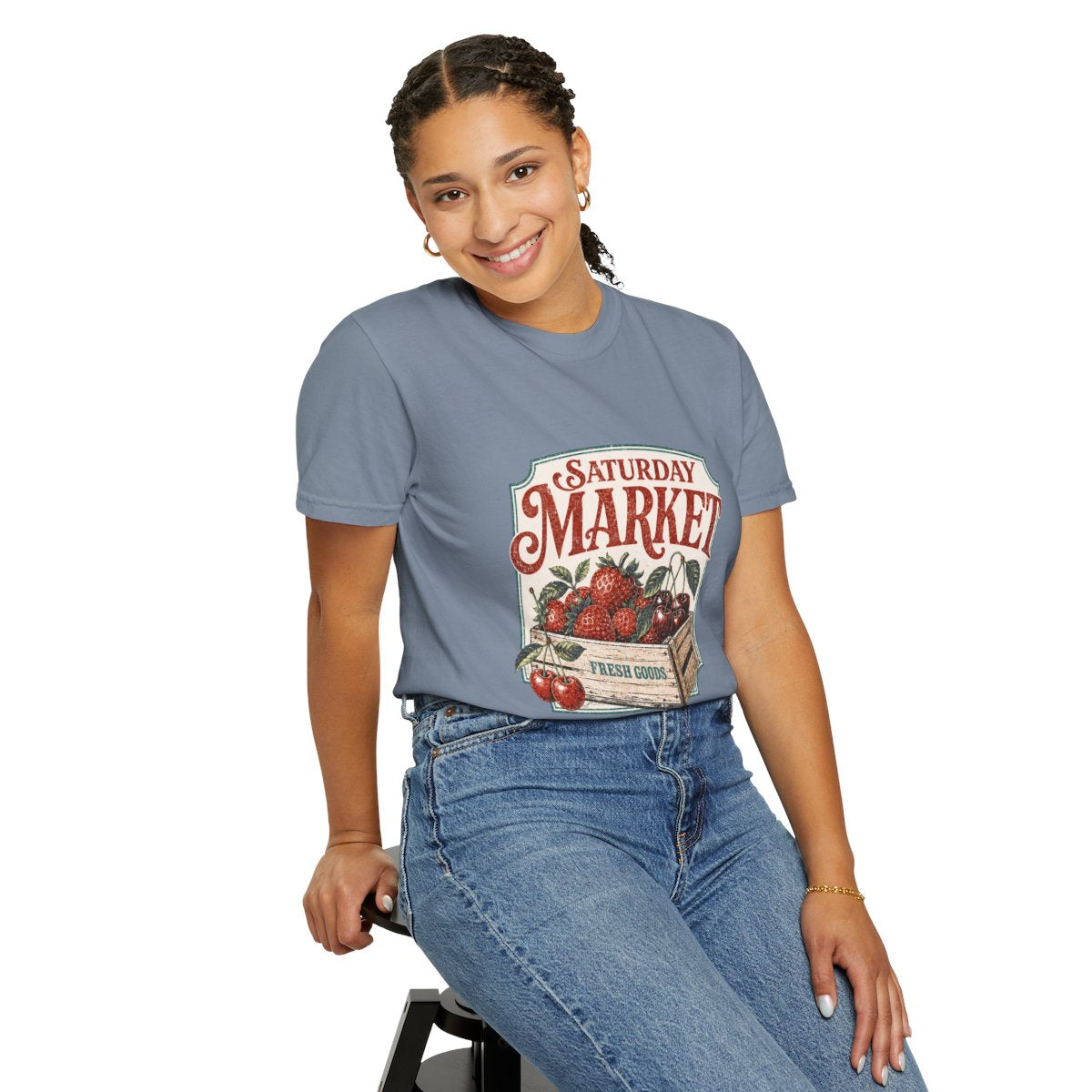 Saturday Market Tee | Vintage Farmers Market Shirt | Fruit Crate Graphic Tee