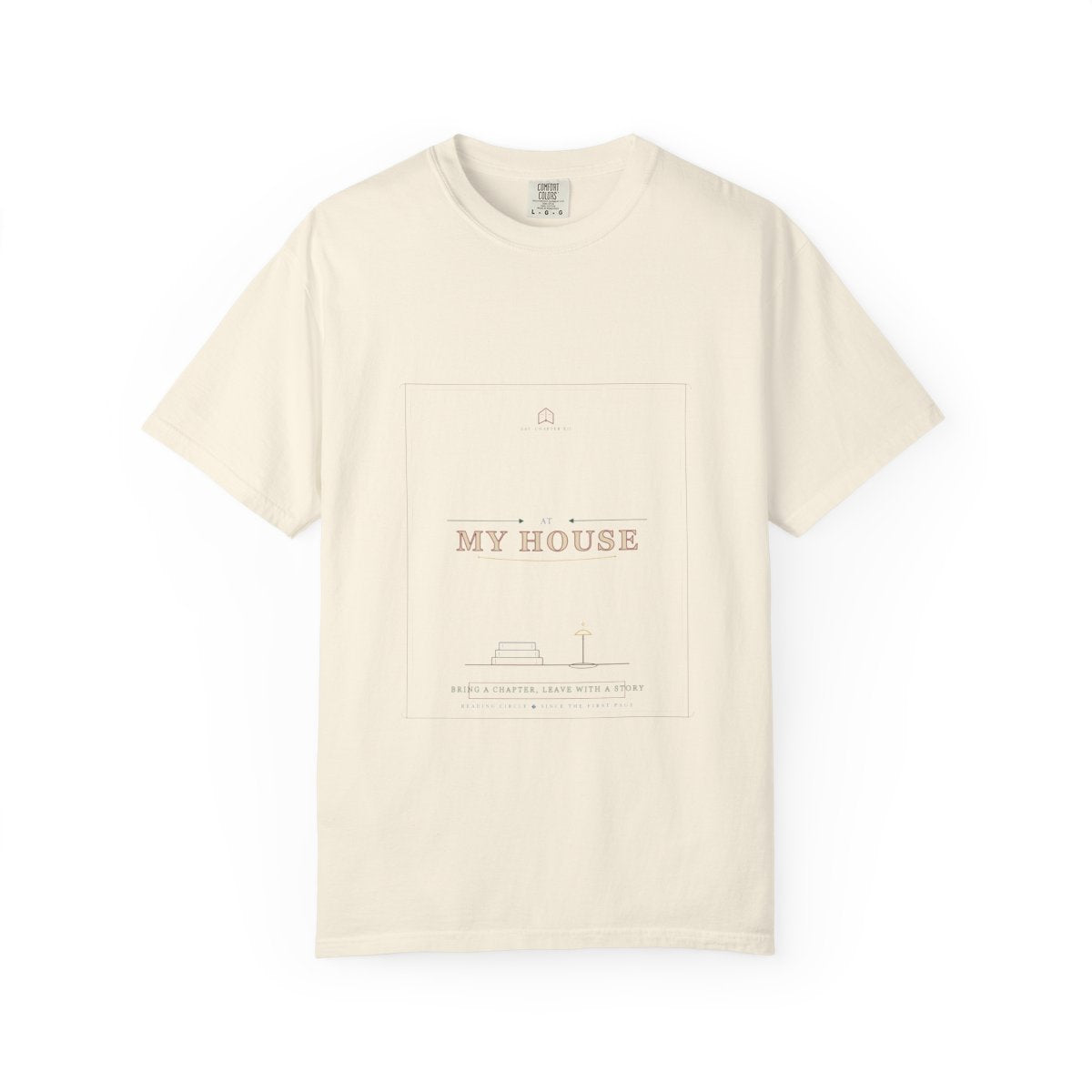 Second Tuesdays, My House Tee flat front in Ivory