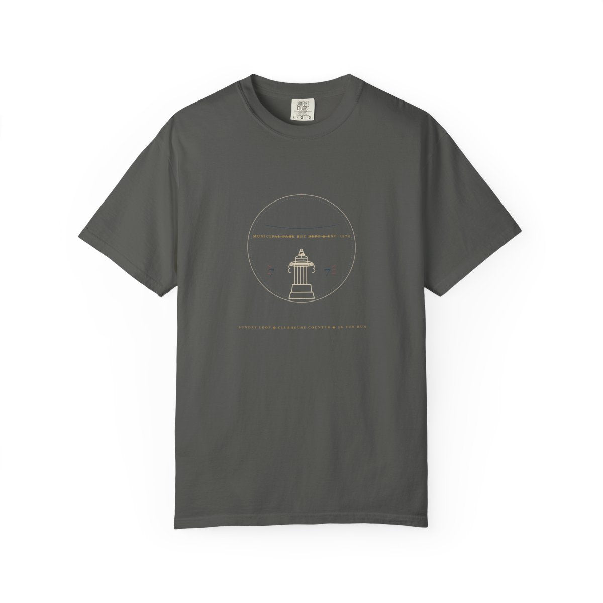 See You At The Water Fountain Tee flat front in Pepper