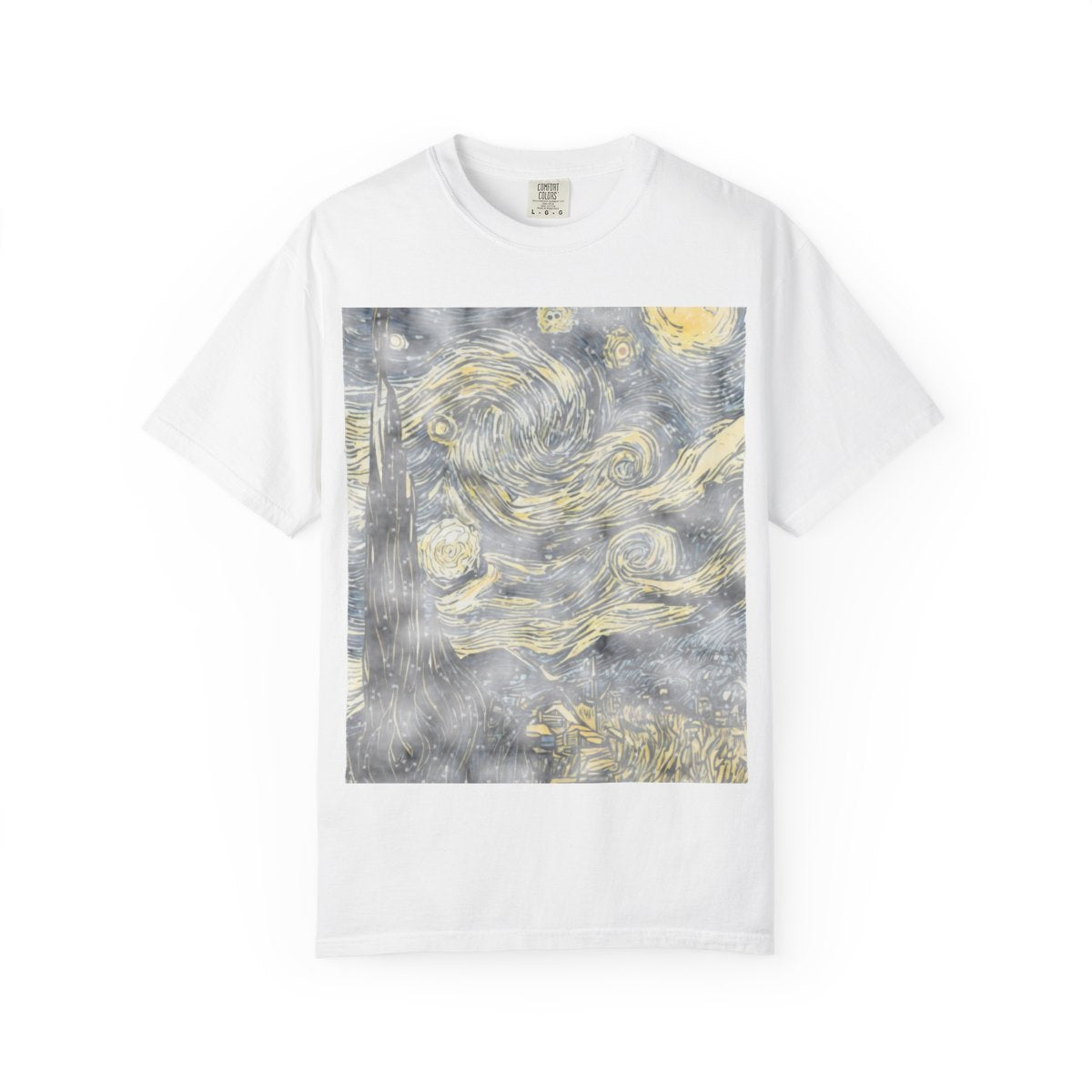 Starry Night, 1889 Tee - White