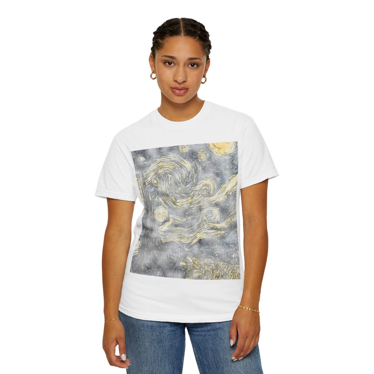 Starry Night, 1889 Tee - White