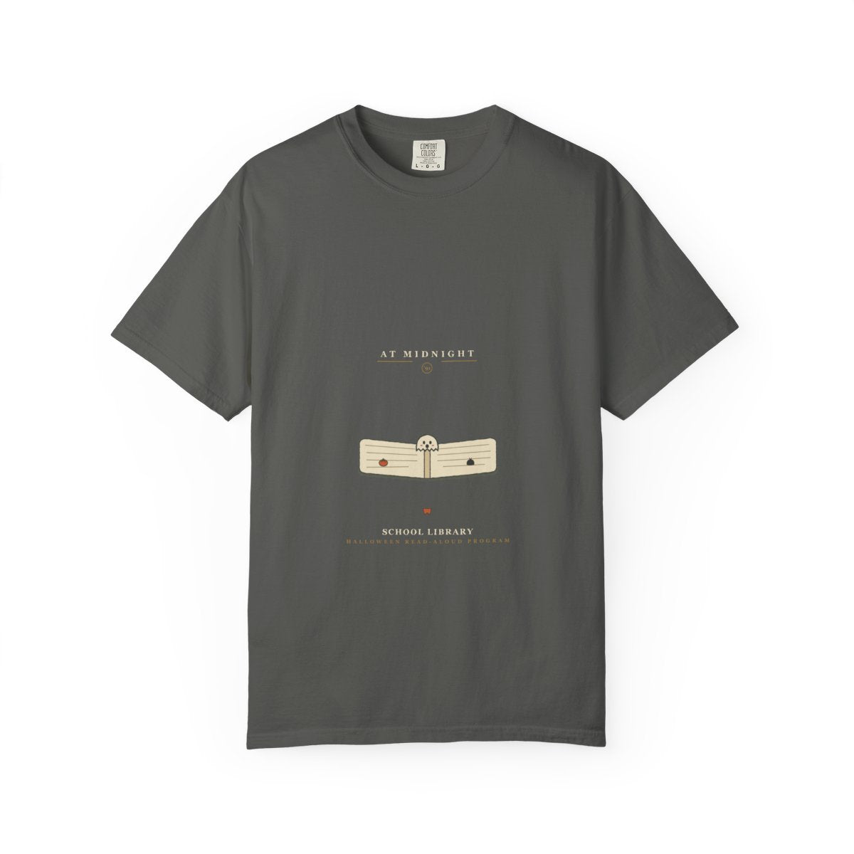 Story Time At Midnight Tee flat front in Pepper