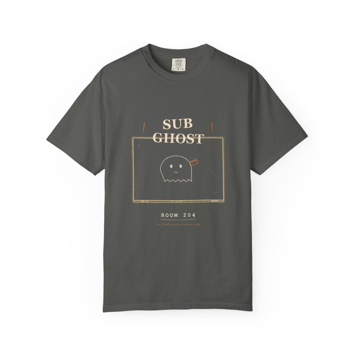 Sub Ghost, Room 204 Tee flat front in Pepper