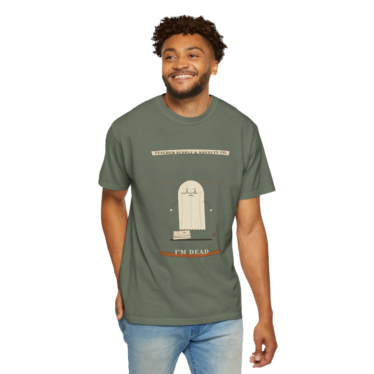 Sub Plans Ready, I'm Dead Tee - Moss