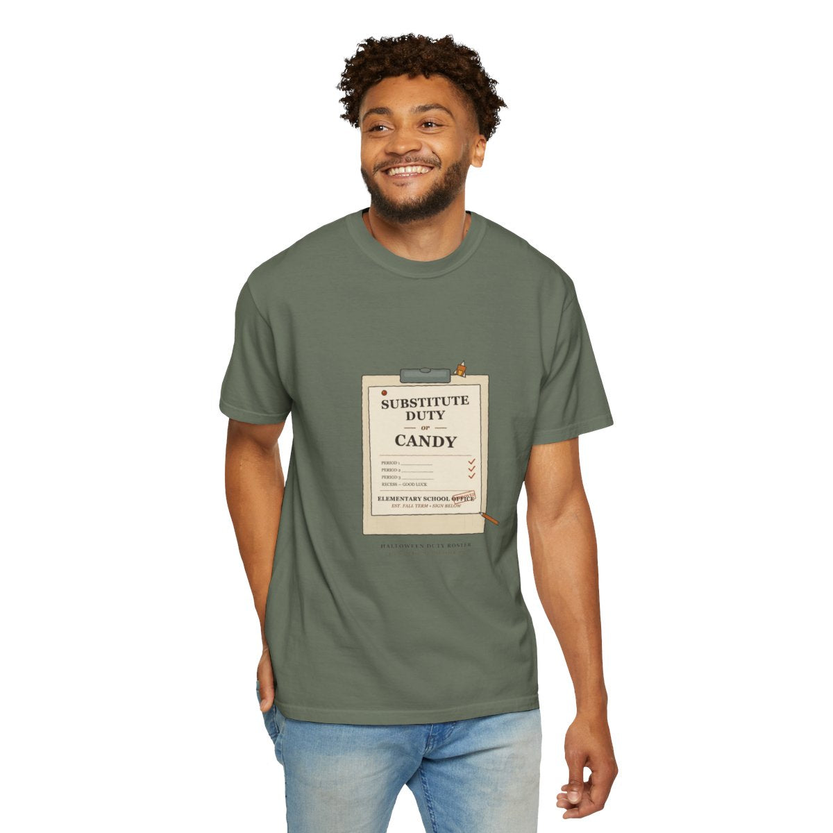 Substitute Duty Or Candy Tee - Moss