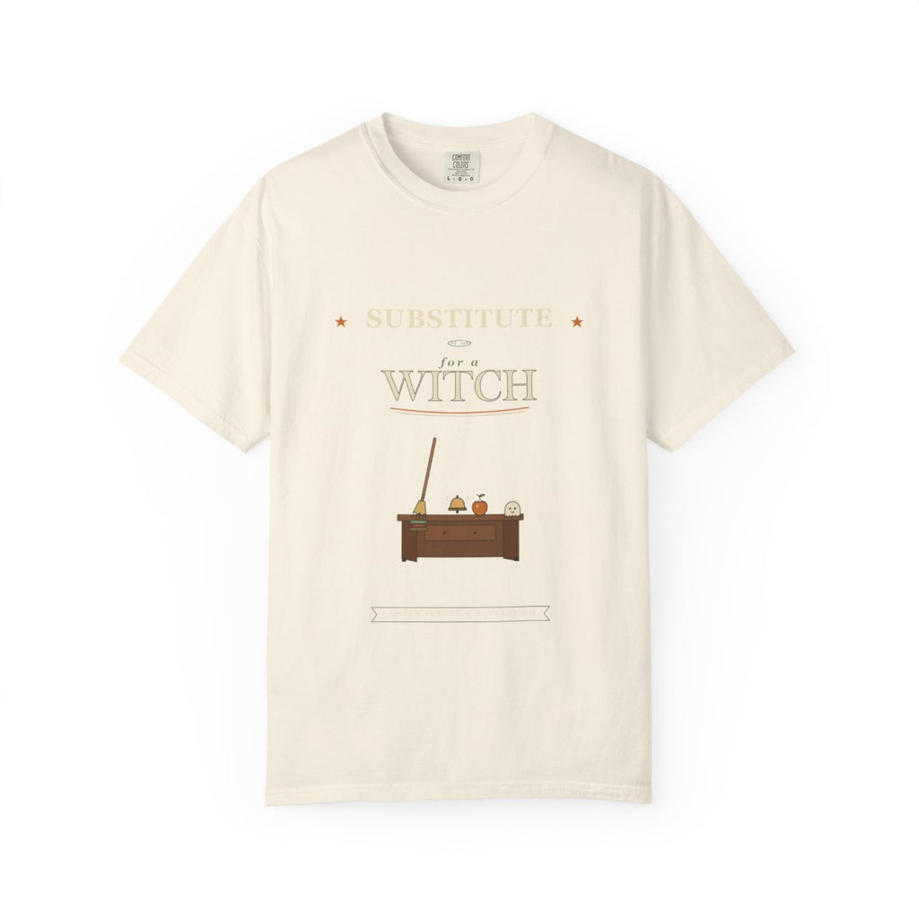 Substitute For A Witch Tee flat front in Ivory