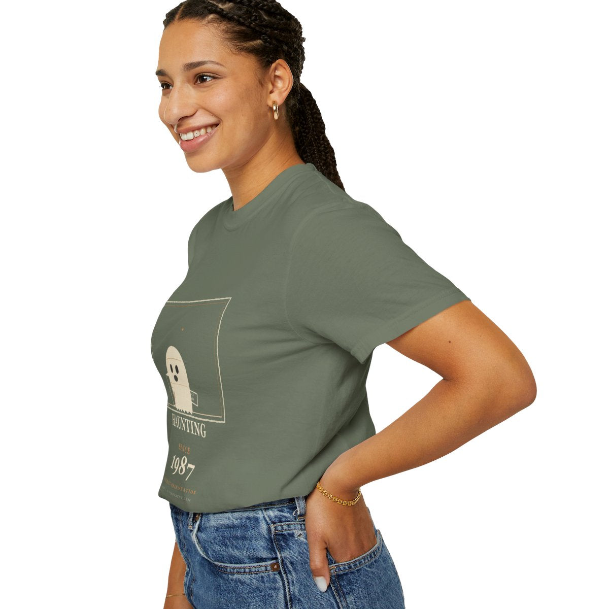 Substitute Haunting Since 1987 Tee - Moss