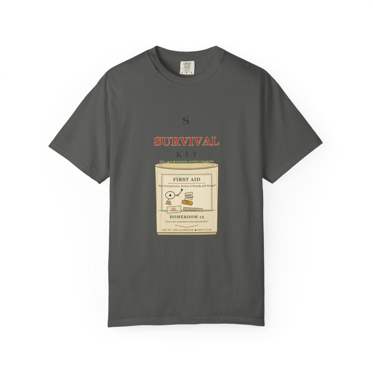 Substitute Survival Kit Tee flat front in Pepper