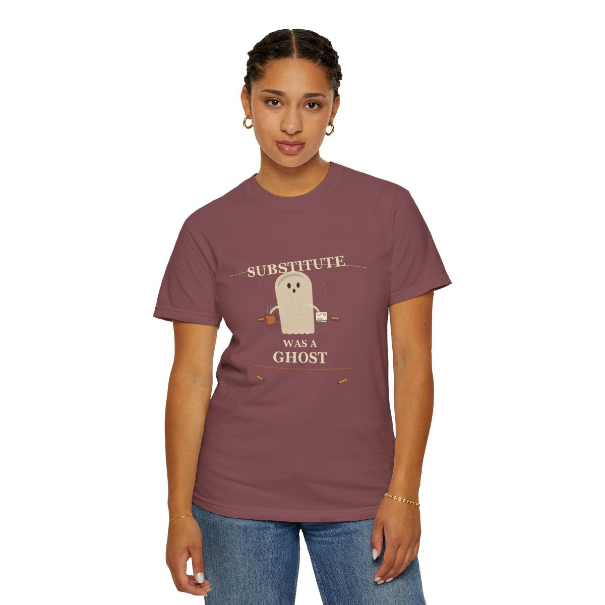 Substitute Was A Ghost Tee - Brick