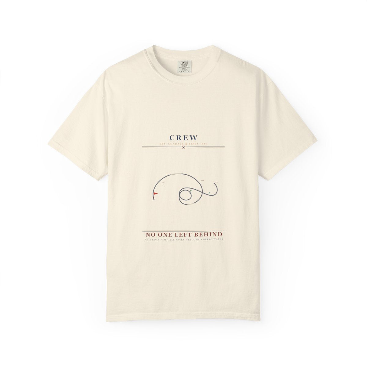 Sunday Long Run Crew Tee flat front in Ivory