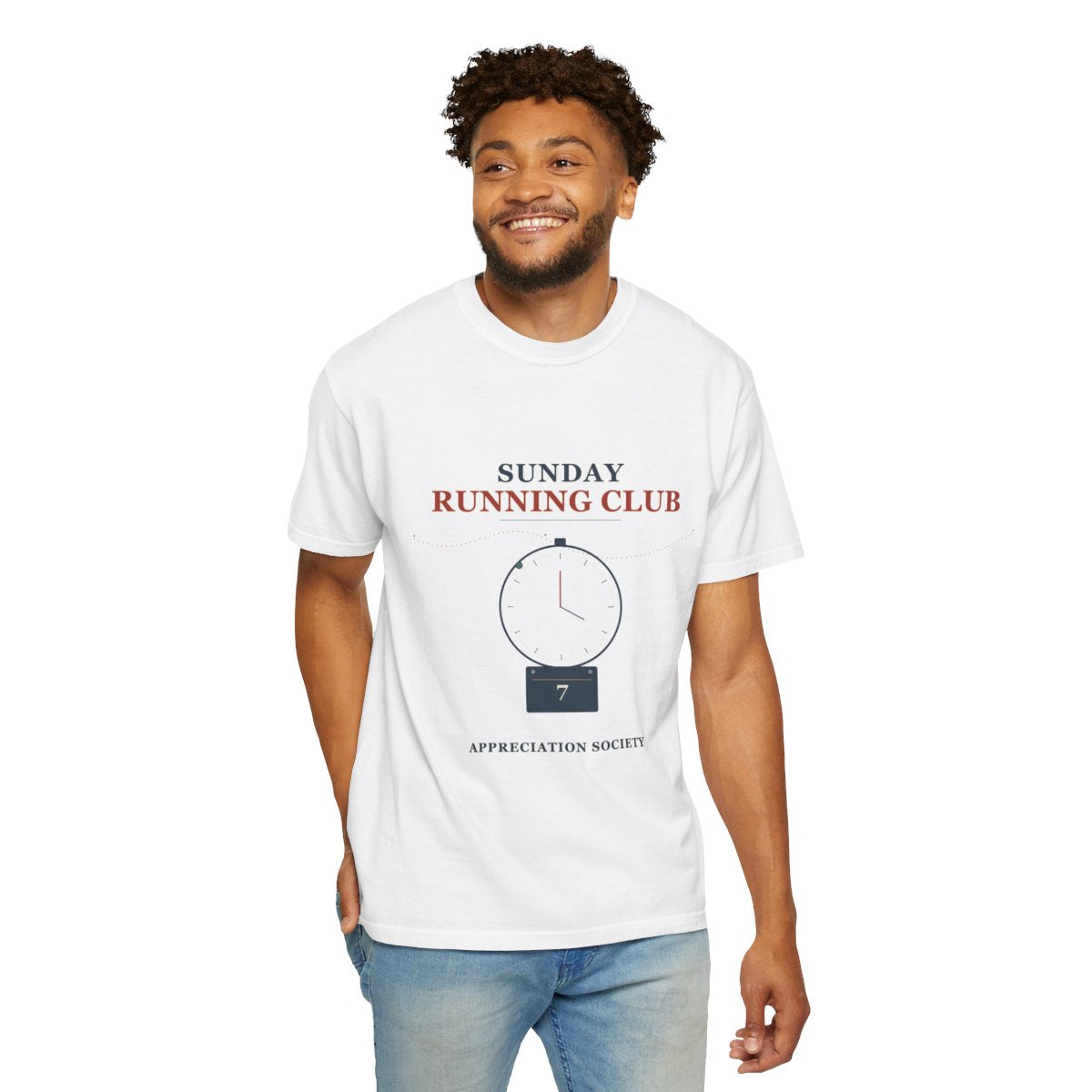 Sunday Running Club Appreciation Society T-Shirt | College Bookstore Sunday Running Club Tee | Gift for Run Club Members - White