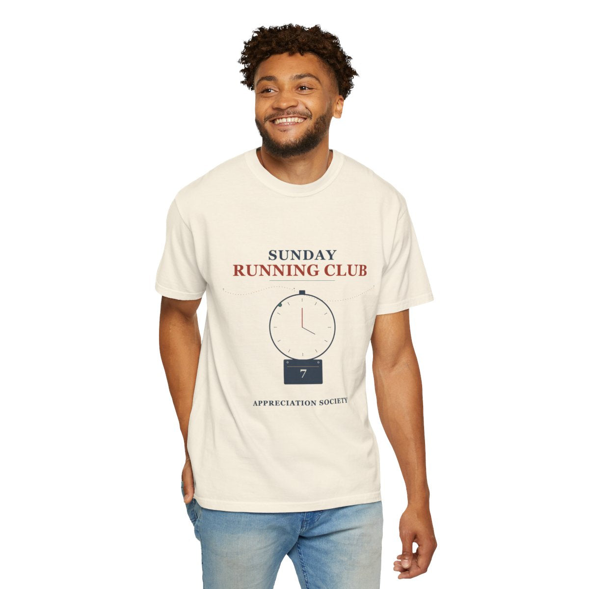 Sunday Running Club Appreciation Society T-Shirt | College Bookstore Sunday Running Club Tee | Gift for Run Club Members - Ivory