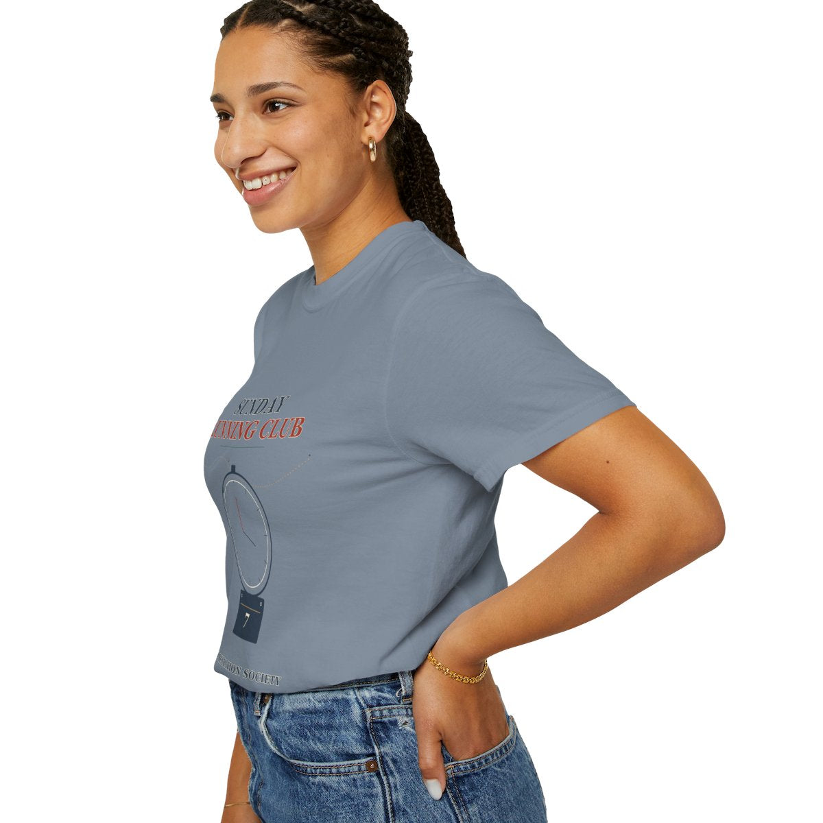 Sunday Running Club Appreciation Society T-Shirt | College Bookstore Sunday Running Club Tee | Gift for Run Club Members - Blue Jean