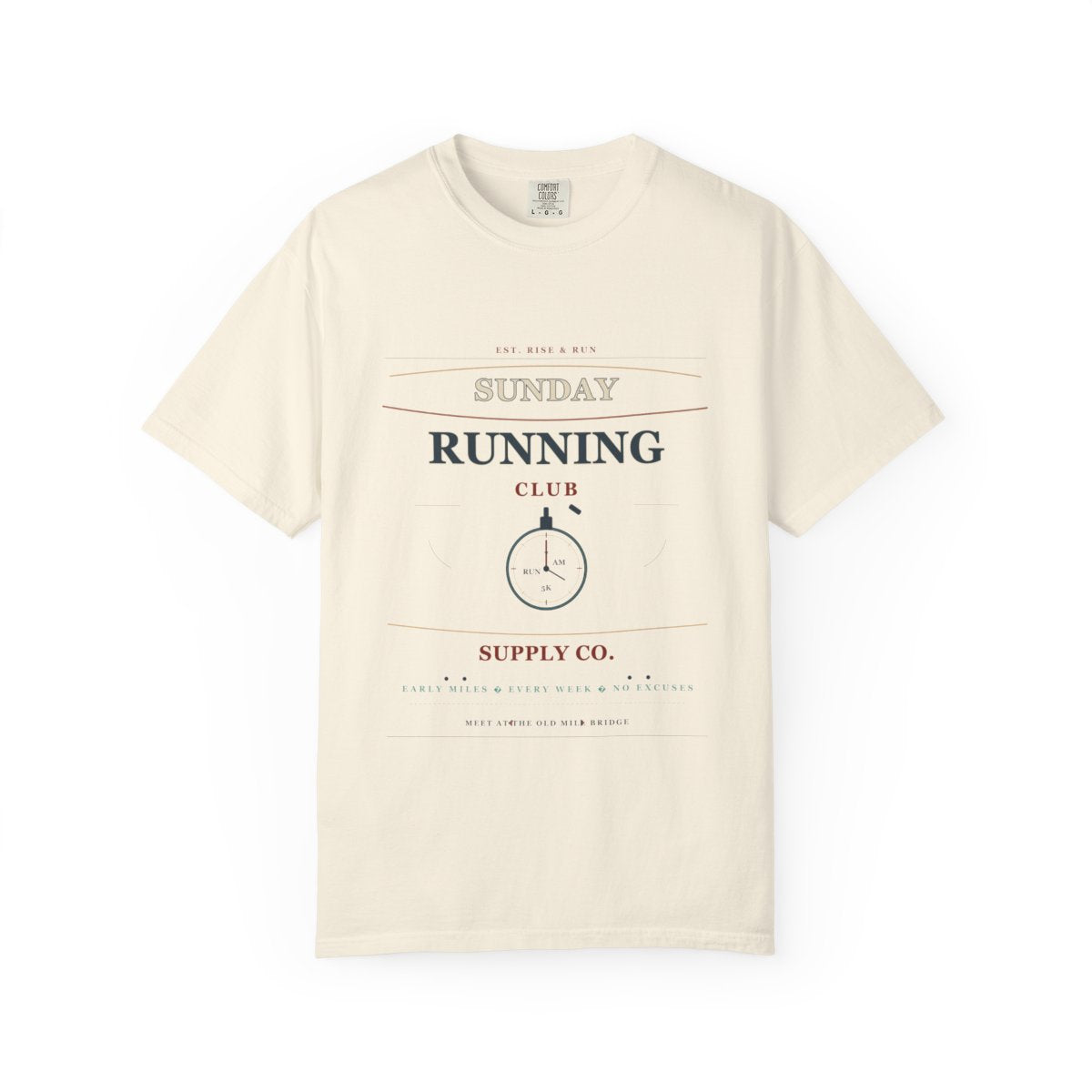 Running Club Supply Co. Tee flat front in Ivory